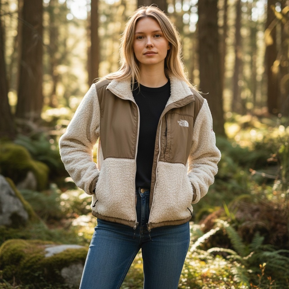 VTG North Face Summit Series Jacket Women's Large Polartec Fleece Y2K 2000s Tan